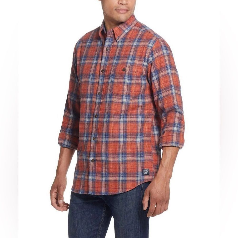 American Eagle Mens Shirt Flannel Button Up Chest Pockets Long Sleeve Medium Nwt